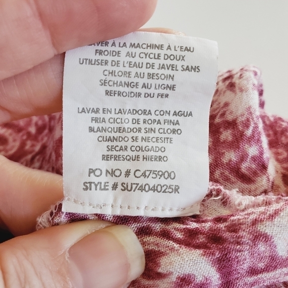 2108 * O'Neill Cold Shoulder Top Pink White Size XS - Picture 5 of 9